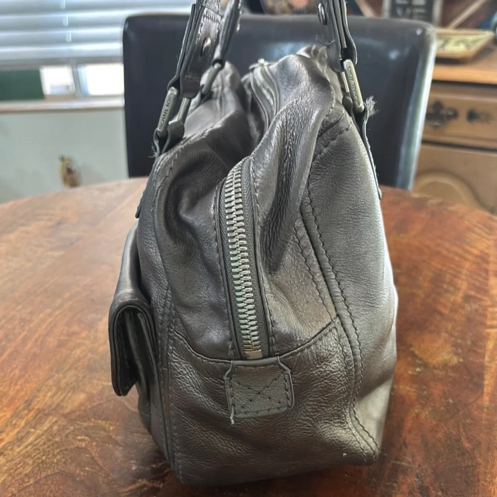 MICHAEL Michael Kors Ranger Leather Satchel in Gunmetal Gray